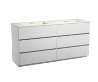 Storke Edge staand badmeubel 170 x 52 cm mat wit met Mata dubbele wastafel in mat witte solid surface