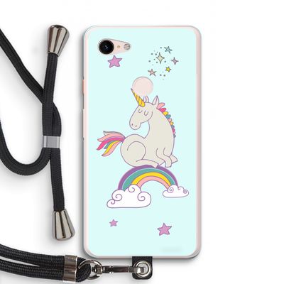 Regenboog eenhoorn: Pixel 3 XL Transparant Hoesje met koord