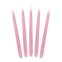10x stuks Dinerkaarsen licht roze 24 cm - thumbnail