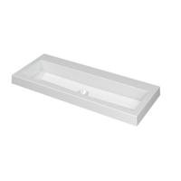 INK Dock Wastafel Polystone Zonder Kraangat - 1000x400x60 mm - Glans Wit