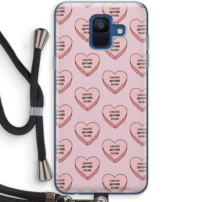Chicks before dicks: Samsung Galaxy A6 (2018) Transparant Hoesje met koord
