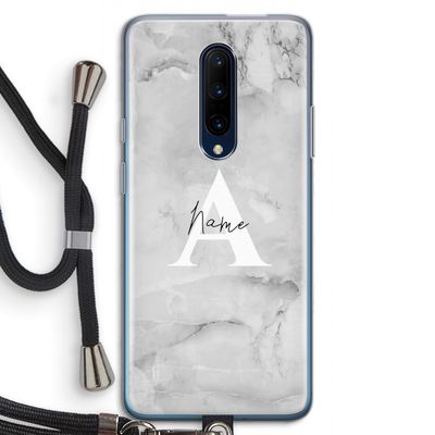 Ivory Marble: OnePlus 7 Pro Transparant Hoesje met koord