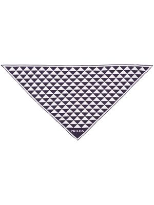 Prada foulard en soie à motif géométrique - Bleu