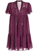 Michael Kors robe imprimée à ourlet volanté - Violet