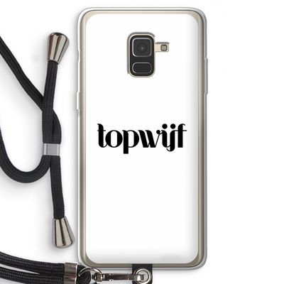 Topwijf Wit: Samsung Galaxy A8 (2018) Transparant Hoesje met koord