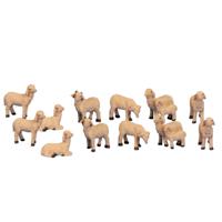 Schapen beeldjes - 12x st - 2,5 tot 4 cm - kunststof -miniatuur beeldjes/dierenbeeldjes