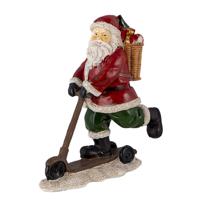 Clayre & Eef Multi Decoratie kerstman op autoped 13*6*15 cm 6PR4717 - thumbnail