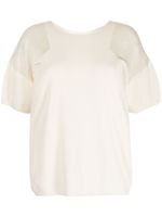 DKNY round-neck cotton T-shirt - Tons neutres - thumbnail