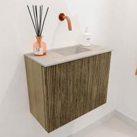 Toiletmeubel Mondiaz Joya Dlux | 50 cm | Meubelkleur Dusk | Faye wastafel Opalo Wasbak Rechts | Zonder kraangat(en)