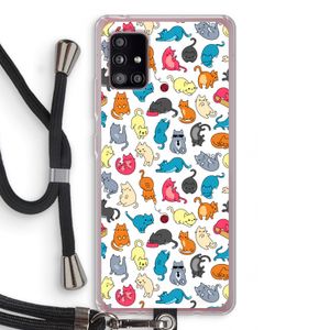 Kleurrijke katten: Samsung Galaxy A51 5G Transparant Hoesje met koord