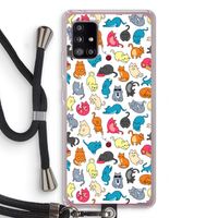 Kleurrijke katten: Samsung Galaxy A51 5G Transparant Hoesje met koord