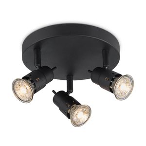 Moderne LED Opbouwspot Cilindro - Zwart - 19/19/13.5cm - Dimbaar - plafonniere gemaakt van metaal - inclusief LED lichtbron - GU10 fitting - 5W - 390lm - 3000K - warm wit licht