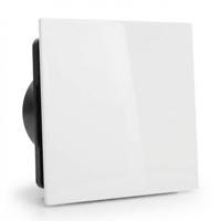 Whisper Pro-design Badkamerventilator - Ø100mm - Aan/uit - Vlak Kunststof - Wit - Zwarte Ventilator