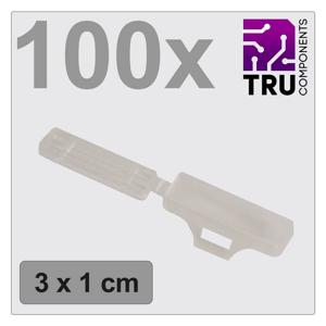 TRU COMPONENTS TC-12888596 T24CA081 Kabelmarkeringdrager Markeringsvlak: 9.5 x 30 mm Transparant Aantal markeringen: 100 100 stuk(s)