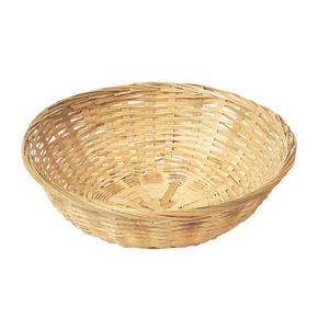 Ronde rieten/bamboe mand/schaal 22 x 8 cm   -