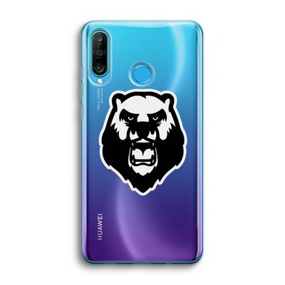 Angry Bear (white): Huawei P30 Lite Transparant Hoesje
