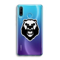 Angry Bear (white): Huawei P30 Lite Transparant Hoesje