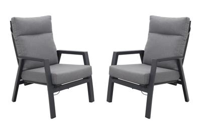 Azoren loungestoelen verstelbaar - Set van 2 - Antraciet