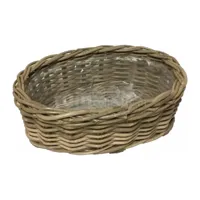 Plantenmand Ovaal Rotan Antiek Grijs 44cm