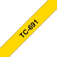 Brother TC-691 Labeltape Tapekleur: Geel Tekstkleur: Zwart 9 mm 7.7 m