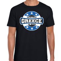 Have fear Greece is here / Griekenland supporter t-shirt zwart voor heren