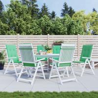 VidaXL Tuinstoelkussens 6 st hoge rug 120x50x3 cm stof groen