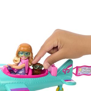 Mattel Speelset met pop en vliegtuig pop 2-persoons vliegtuig met draaiende propeller