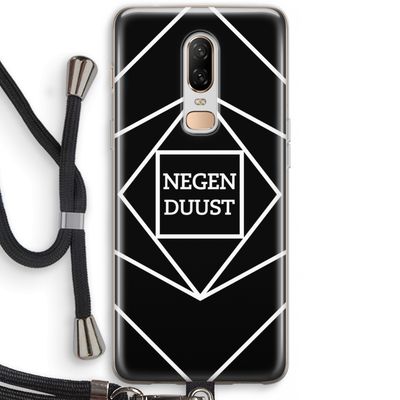 Negenduust geometrisch: OnePlus 6 Transparant Hoesje met koord