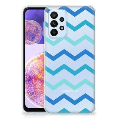 Samsung Galaxy A23 | TPU bumper | Zigzag Blauw