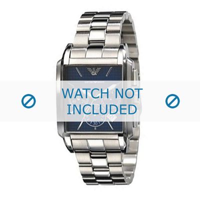Armani horlogeband AR0480 Roestvrij staal (RVS) Zilver 22mm