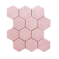 Terre d&apos;Azur Hexagonale Mosaic Pink-Salmon Mix 28x30 cm