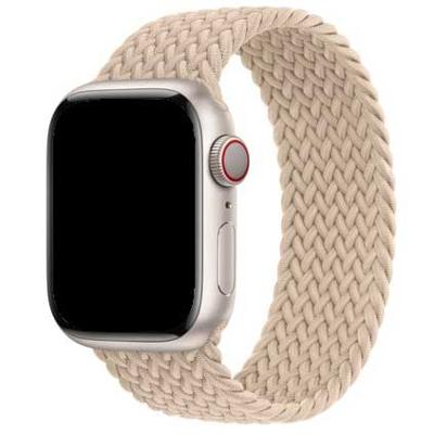 Apple Watch Nylon Gevlochten Solo Band - Beige - 44, 45, 46 & 49mm - S
