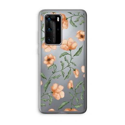 Peachy flowers: Huawei P40 Pro Transparant Hoesje