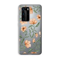 Peachy flowers: Huawei P40 Pro Transparant Hoesje