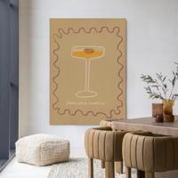 Urban Cotton Wandkleed 'Poma' 110 x 145cm in Frame - black