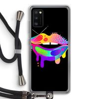 Lip Palette: Samsung Galaxy A41 Transparant Hoesje met koord