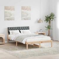 Bedframe Bruin en donkergrijs 120 x 200 cm Massief grenenhout