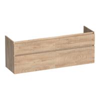 Brauer Delight Wavy - Onderkast - 160 cm - met 4 Softclose Lades Greeploos en 2 Sifon Uitsparingen - Forest Wheat