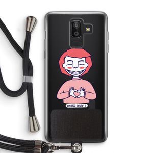 Hartje: Samsung Galaxy J8 (2018) Transparant Hoesje met koord