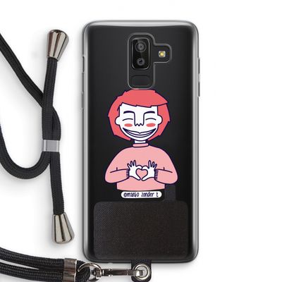 Hartje: Samsung Galaxy J8 (2018) Transparant Hoesje met koord