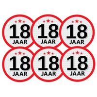 18 jaar leeftijd sticker - 6x - rond - Dia 15 cm - 18 jaar verjaardag - jubileum - leeftijd versieri