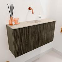 Toiletmeubel Mondiaz Joya Dlux | 80 cm | Meubelkleur Shadow | Faye wastafel Frappe Wasbak Midden | Zonder kraangat(en)