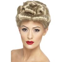 Verkleed pruik - blond haar - jaren 40 - damespruik - 40s - Carnaval pruiken Verkleed pruik - blond haar - jaren 40 - damespruik - 40s - Carnaval pruiken