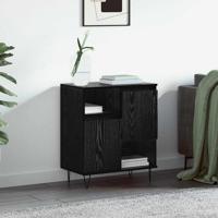 Dressoir Zwart eiken 60 x 35 x 70 cm Bewerkt hout