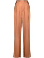 Brunello Cucinelli pantalon de tailleur en soie à taille haute - Orange