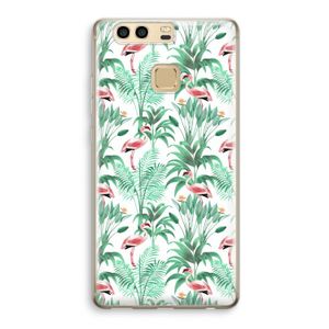 Flamingo bladeren: Huawei P9 Transparant Hoesje