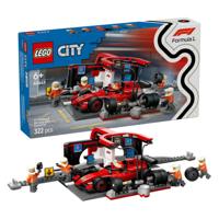 LEGO city 60443 f1 pitstop en pitcrew met ferrari auto - thumbnail