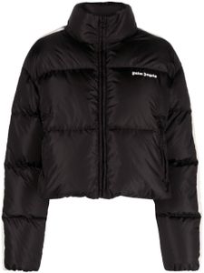 Palm Angels logo-embroidered puffer jacket - Noir