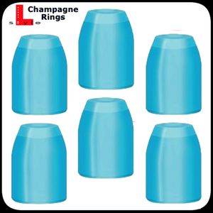 L Style Champagne Rings - Aqua