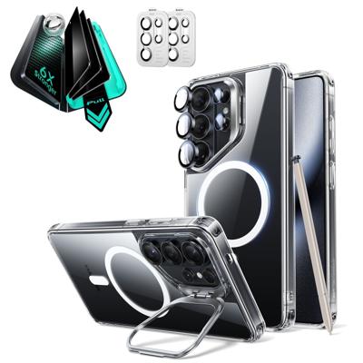 Galaxy S26 Ultra Bundle Classic Hybrid Magnetic Case (Stash Stand) and Armorite® Privacy Screen Protector - Clear